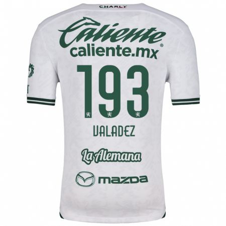 Kandiny Hombre Camiseta Luis Valadez #193 Blanco Verde 2ª Equipación 2024/25 La Camisa Chile