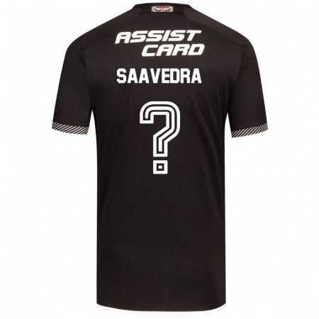 Kandiny Hombre Camiseta Danilo Saavedra #0 Blanco Negro 2ª Equipación 2024/25 La Camisa Chile