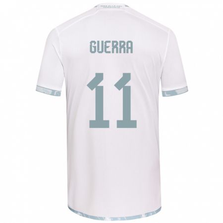 Kandiny Hombre Camiseta Nicolás Guerra #11 Gris Blanco 2ª Equipación 2024/25 La Camisa Chile