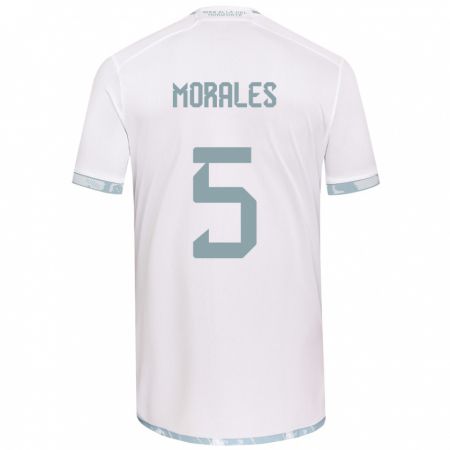 Kandiny Hombre Camiseta Mariana Morales #5 Gris Blanco 2ª Equipación 2024/25 La Camisa Chile