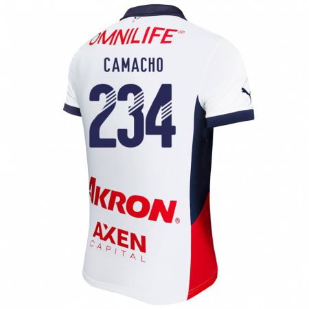 Kandiny Hombre Camiseta Xandor Camacho #234 Blanco Rojo Azul 2ª Equipación 2024/25 La Camisa Chile