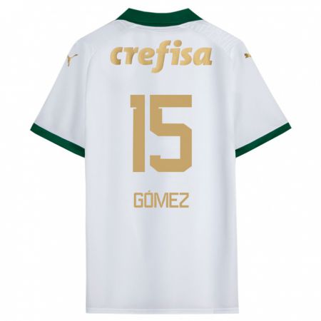 Kandiny Hombre Camiseta Gustavo Gómez #15 Blanco Verde 2ª Equipación 2024/25 La Camisa Chile