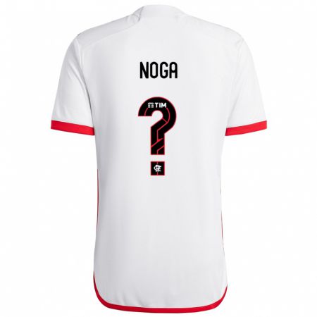 Kandiny Hombre Camiseta Gabriel Noga #0 Blanco Rojo 2ª Equipación 2024/25 La Camisa Chile