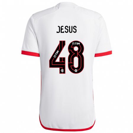 Kandiny Hombre Camiseta Igor Jesus #48 Blanco Rojo 2ª Equipación 2024/25 La Camisa Chile