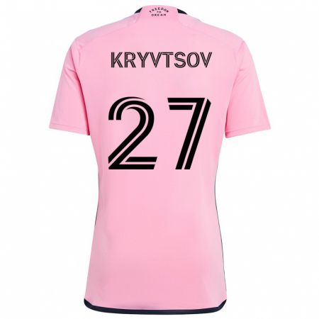 Kandiny Mujer Camiseta Sergiy Kryvtsov #27 Rosa 1ª Equipación 2024/25 La Camisa Chile