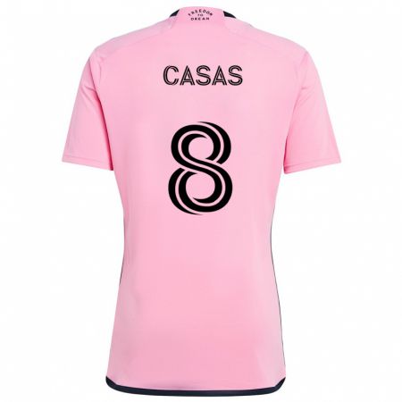 Kandiny Mujer Camiseta Pep Casas #8 Rosa 1ª Equipación 2024/25 La Camisa Chile