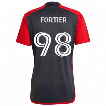 Kandiny Mujer Camiseta Kristjan Fortier #98 Rojo Grayn 1ª Equipación 2024/25 La Camisa Chile