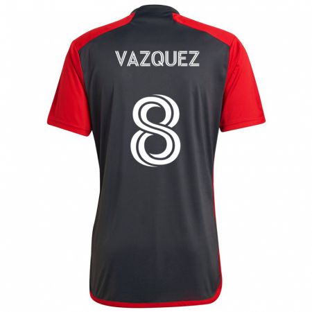 Kandiny Mujer Camiseta Víctor Vázquez #8 Rojo Grayn 1ª Equipación 2024/25 La Camisa Chile