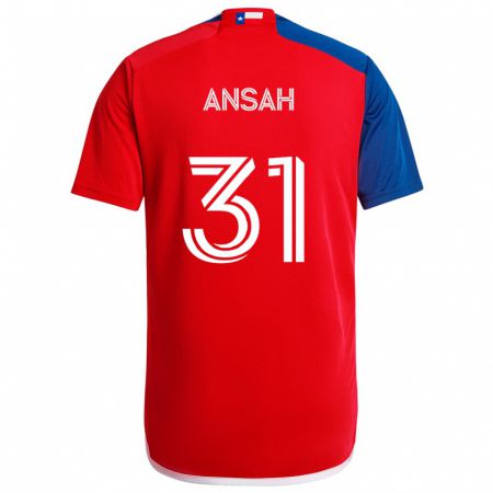 Kandiny Mujer Camiseta Eugene Ansah #31 Azul Rojo 1ª Equipación 2024/25 La Camisa Chile