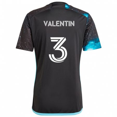 Kandiny Mujer Camiseta Zarek Valentin #3 Azul Negro 1ª Equipación 2024/25 La Camisa Chile