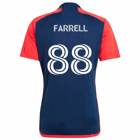 Kandiny Mujer Camiseta Andrew Farrell #88 Azul Rojo 1ª Equipación 2024/25 La Camisa Chile