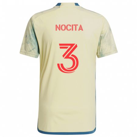 Kandiny Mujer Camiseta Matthew Nocita #3 Amarillo Rojo Azul 1ª Equipación 2024/25 La Camisa Chile