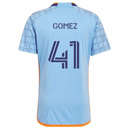 Kandiny Mujer Camiseta Julián Gómez #41 Azul Naranja 1ª Equipación 2024/25 La Camisa Chile