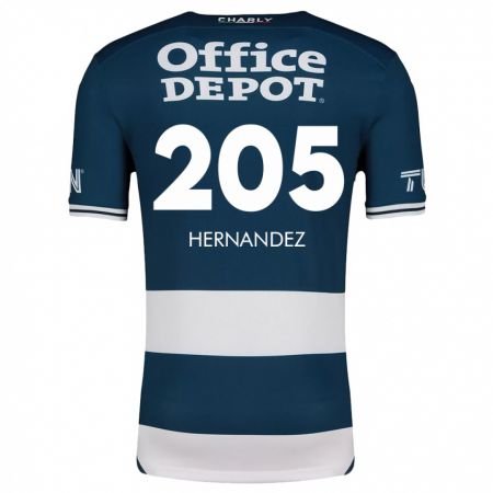 Kandiny Mujer Camiseta Sergio Hernández #205 Azul Blanco 1ª Equipación 2024/25 La Camisa Chile