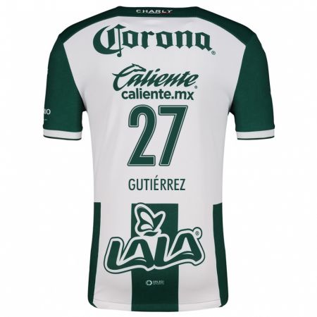 Kandiny Mujer Camiseta Luis Gutiérrez #27 Verde Blanco 1ª Equipación 2024/25 La Camisa Chile