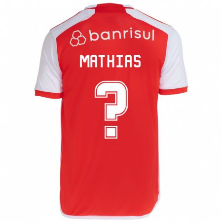 Kandiny Mujer Camiseta Ricardo Mathias #0 Rojo Blanco 1ª Equipación 2024/25 La Camisa Chile