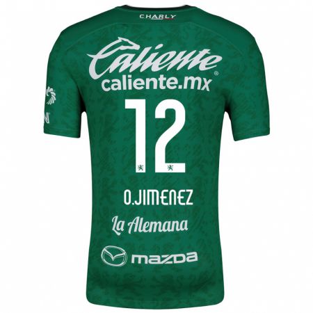 Kandiny Mujer Camiseta Óscar Jiménez #12 Verde Blanco 1ª Equipación 2024/25 La Camisa Chile