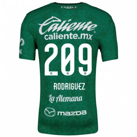 Kandiny Mujer Camiseta Víctor Rodríguez #209 Verde Blanco 1ª Equipación 2024/25 La Camisa Chile