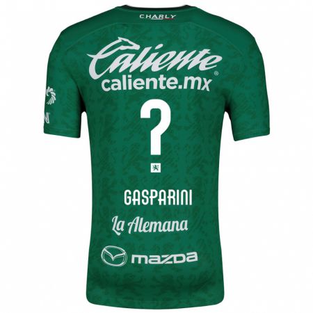 Kandiny Mujer Camiseta Joaquín Gasparini #0 Verde Blanco 1ª Equipación 2024/25 La Camisa Chile