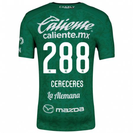 Kandiny Mujer Camiseta Thomas Cereceres #288 Verde Blanco 1ª Equipación 2024/25 La Camisa Chile