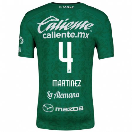 Kandiny Mujer Camiseta Mitzi Martínez #4 Verde Blanco 1ª Equipación 2024/25 La Camisa Chile