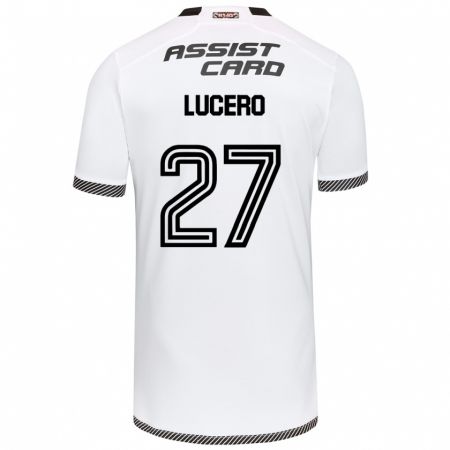 Kandiny Mujer Camiseta Valentina Lucero #27 Blanco Negro 1ª Equipación 2024/25 La Camisa Chile