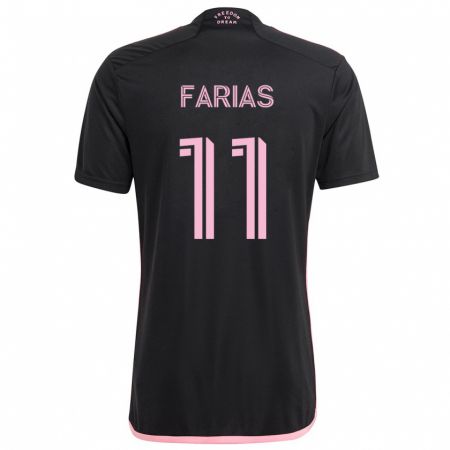 Kandiny Mujer Camiseta Facundo Farías #11 Negro 2ª Equipación 2024/25 La Camisa Chile