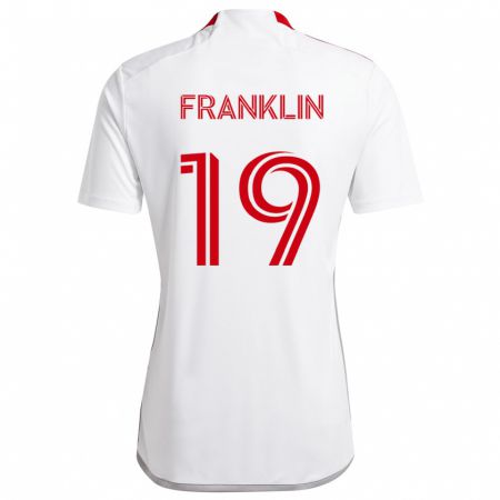 Kandiny Mujer Camiseta Kobe Franklin #19 Blanco Rojo 2ª Equipación 2024/25 La Camisa Chile