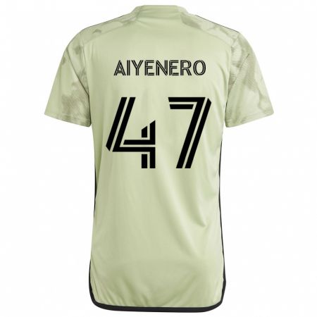 Kandiny Mujer Camiseta Marius Aiyenero #47 Verde Claro 2ª Equipación 2024/25 La Camisa Chile