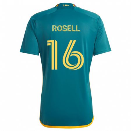 Kandiny Mujer Camiseta Uri Rosell #16 Verde Amarillo 2ª Equipación 2024/25 La Camisa Chile