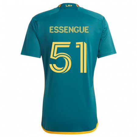 Kandiny Mujer Camiseta Ascel Essengue #51 Verde Amarillo 2ª Equipación 2024/25 La Camisa Chile