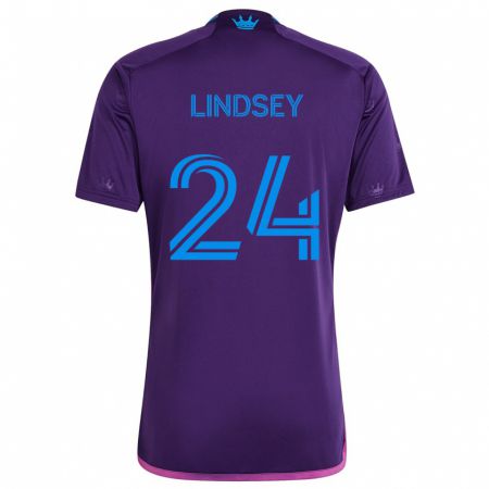 Kandiny Mujer Camiseta Jaylin Lindsey #24 Azul Morado 2ª Equipación 2024/25 La Camisa Chile