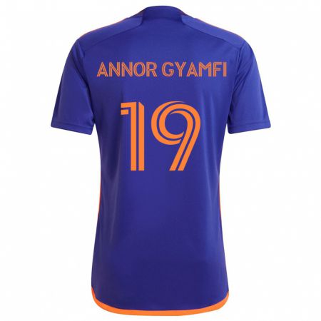 Kandiny Mujer Camiseta Stephen Annor Gyamfi #19 Púrpura Naranja 2ª Equipación 2024/25 La Camisa Chile