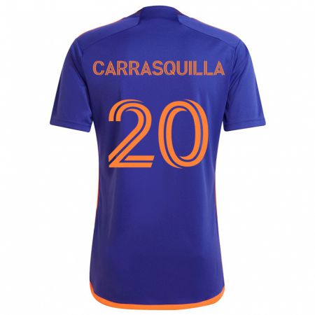 Kandiny Mujer Camiseta Adalberto Carrasquilla #20 Púrpura Naranja 2ª Equipación 2024/25 La Camisa Chile