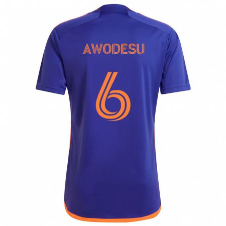 Kandiny Mujer Camiseta Femi Awodesu #6 Púrpura Naranja 2ª Equipación 2024/25 La Camisa Chile