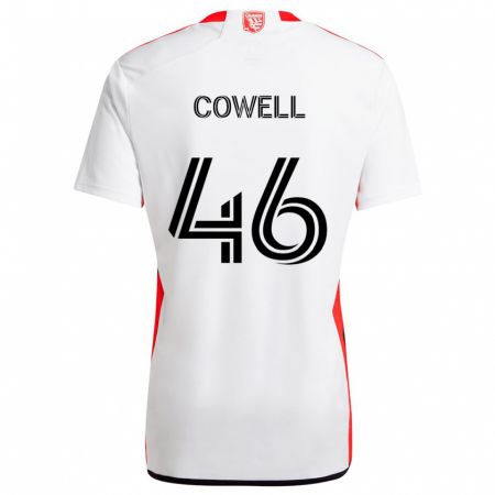 Kandiny Mujer Camiseta Chance Cowell #46 Blanco Rojo 2ª Equipación 2024/25 La Camisa Chile