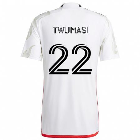 Kandiny Mujer Camiseta Ema Twumasi #22 Blanco Rojo Negro 2ª Equipación 2024/25 La Camisa Chile