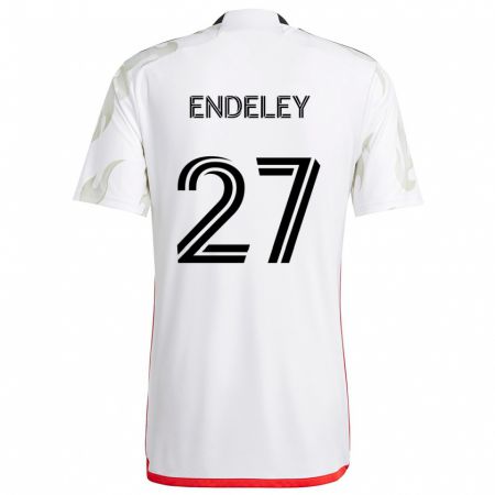 Kandiny Mujer Camiseta Herbert Endeley #27 Blanco Rojo Negro 2ª Equipación 2024/25 La Camisa Chile