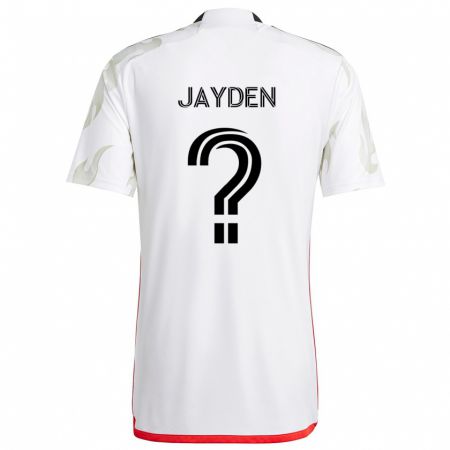 Kandiny Mujer Camiseta Rus Jayden #0 Blanco Rojo Negro 2ª Equipación 2024/25 La Camisa Chile