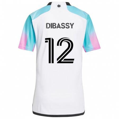 Kandiny Mujer Camiseta Bakaye Dibassy #12 Blanco Azul Negro 2ª Equipación 2024/25 La Camisa Chile