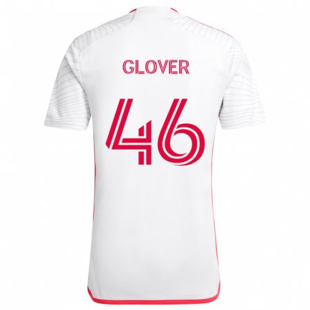 Kandiny Mujer Camiseta Caden Glover #46 Blanco Rojo 2ª Equipación 2024/25 La Camisa Chile