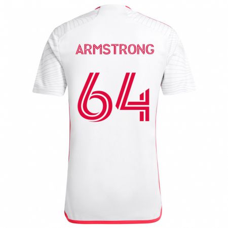 Kandiny Mujer Camiseta Dida Armstrong #64 Blanco Rojo 2ª Equipación 2024/25 La Camisa Chile