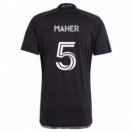 Kandiny Mujer Camiseta Jack Maher #5 Negro 2ª Equipación 2024/25 La Camisa Chile