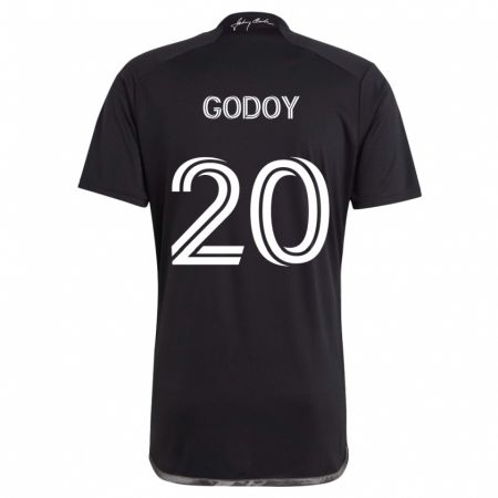 Kandiny Mujer Camiseta Aníbal Godoy #20 Negro 2ª Equipación 2024/25 La Camisa Chile