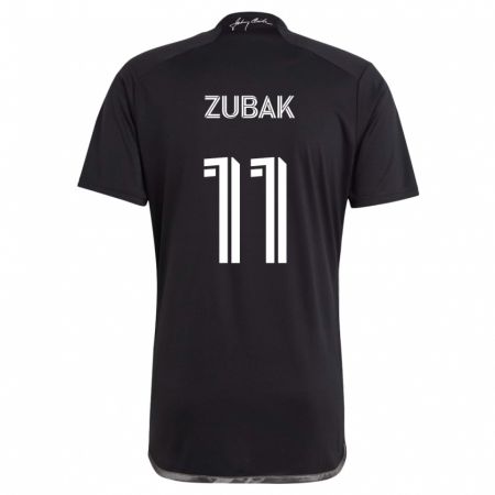 Kandiny Mujer Camiseta Ethan Zubak #11 Negro 2ª Equipación 2024/25 La Camisa Chile