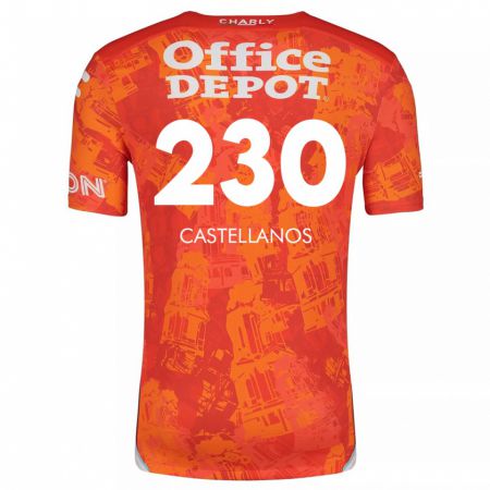 Kandiny Mujer Camiseta Edson Castellanos #230 Naranja Blanco 2ª Equipación 2024/25 La Camisa Chile