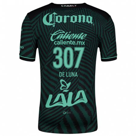 Kandiny Mujer Camiseta Eduardo De Luna #307 Verde Negro 2ª Equipación 2024/25 La Camisa Chile