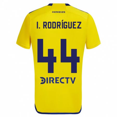 Kandiny Mujer Camiseta Ignacio Rodríguez #44 Amarillo Azul 2ª Equipación 2024/25 La Camisa Chile