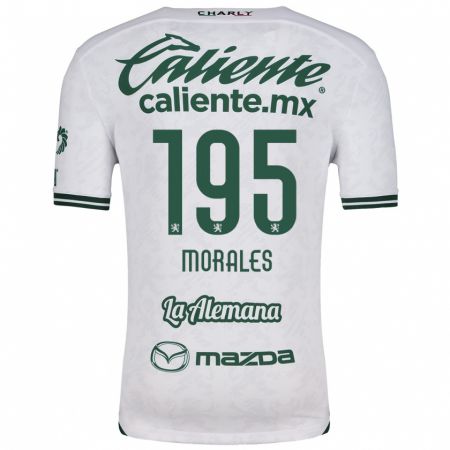 Kandiny Mujer Camiseta Daniel Morales #195 Blanco Verde 2ª Equipación 2024/25 La Camisa Chile