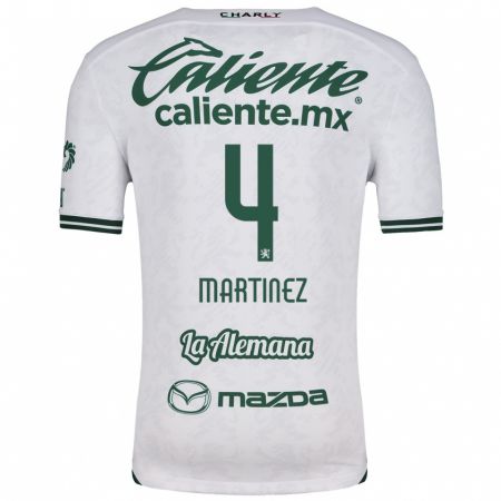 Kandiny Mujer Camiseta Mitzi Martínez #4 Blanco Verde 2ª Equipación 2024/25 La Camisa Chile